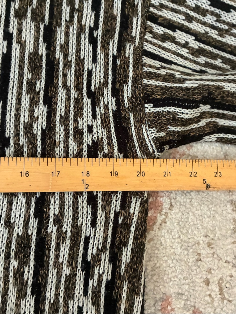 Eric Rhodes Vintage Men's Textured Knit Sweater Brown Cream Geometric Size L - Picture 4 of 8